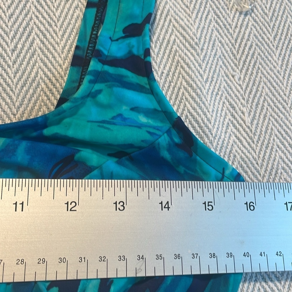 Blue Size 16 Women's Blue Patterned One Piece Swimsuit - Picture 7 of 11